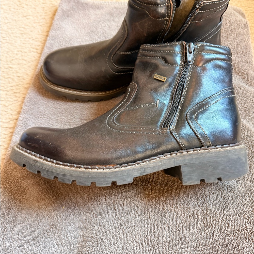 Aldo men’s Corvelli Dark Brown Leather Boots with Side Zipper